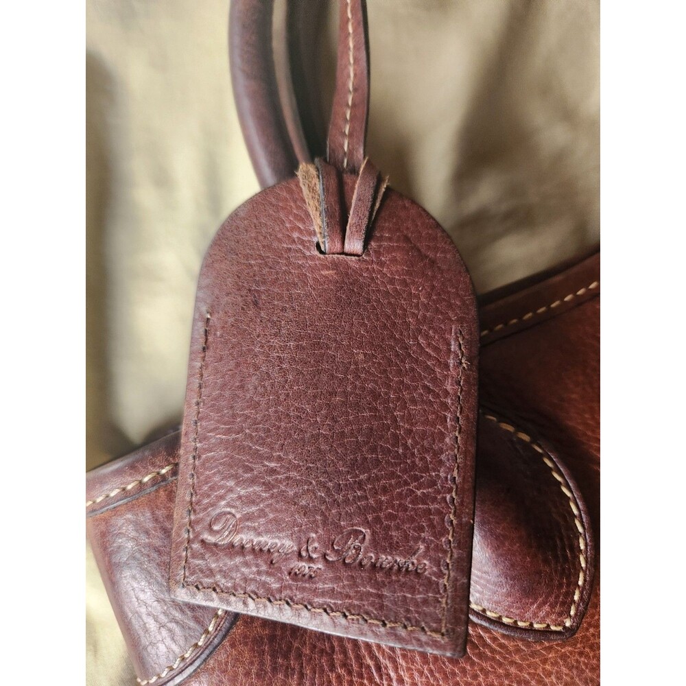 Dooney & Bourke Florentine Vacchetta Leather Double Pocket Satchel Brown - Picture 3 of 16